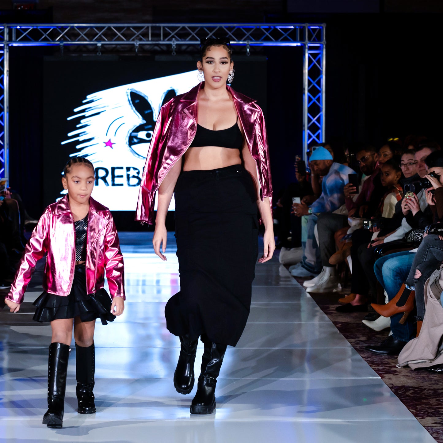 Metallic Pink Faux Leather Jacket