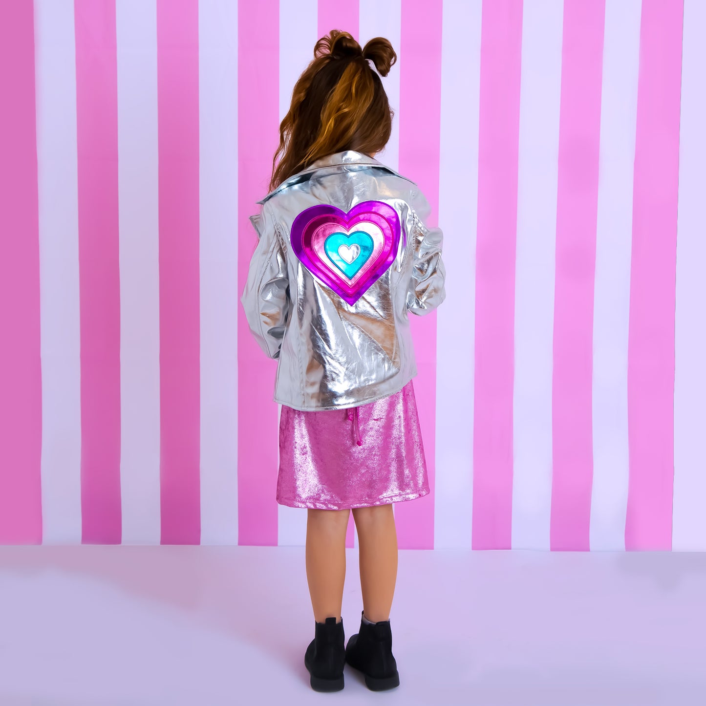 Silver Metallic Heart Jacket