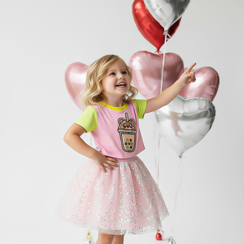 Boba Bear Sparkle Crop Tea