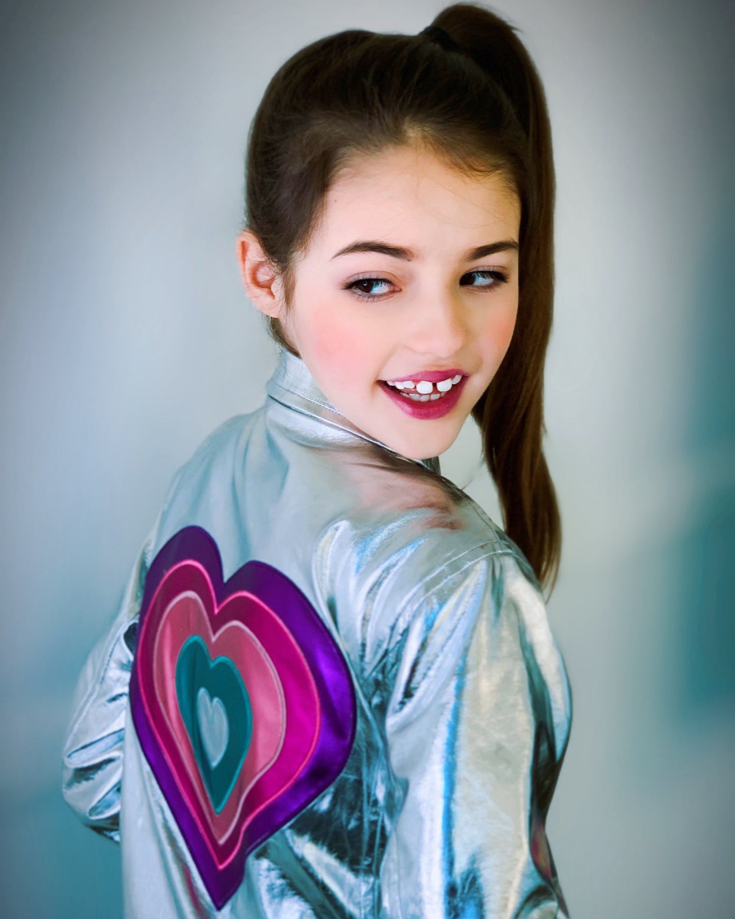 Silver Metallic Heart Jacket