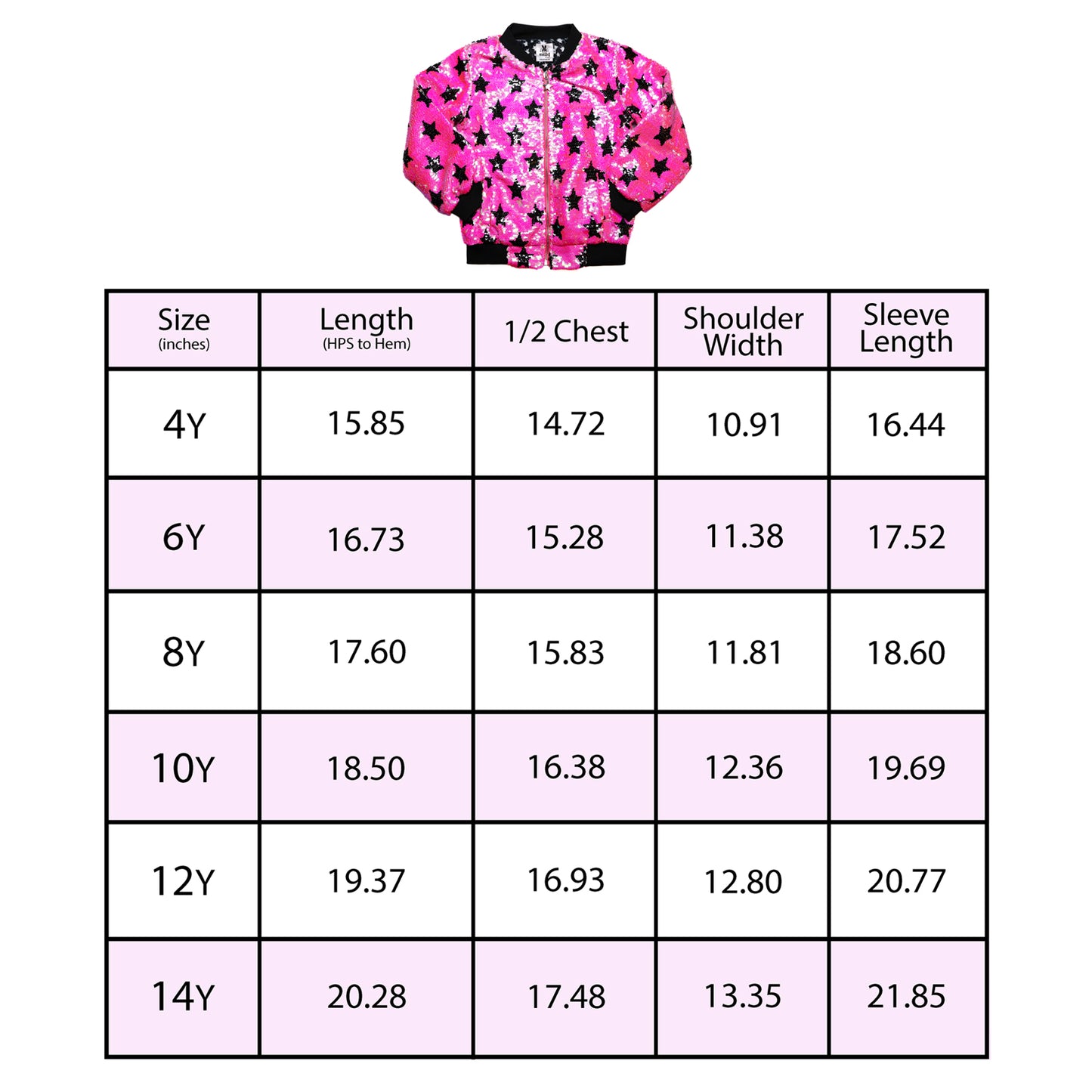 Hot pink with black stars flip sequin Bomber