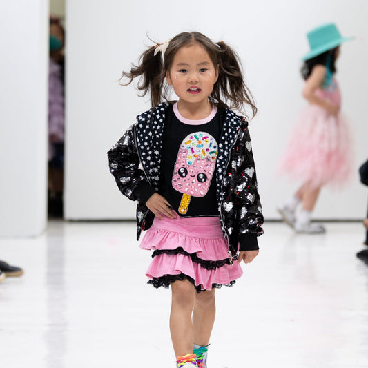 Black with Silver Hearts Sequin Bomber