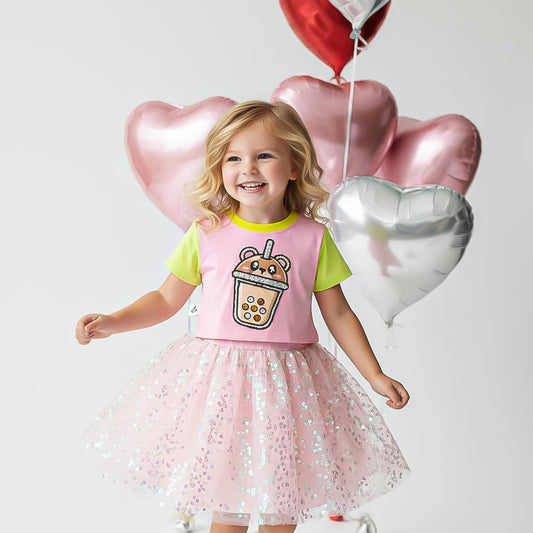 Boba Bear Sparkle Crop Tea