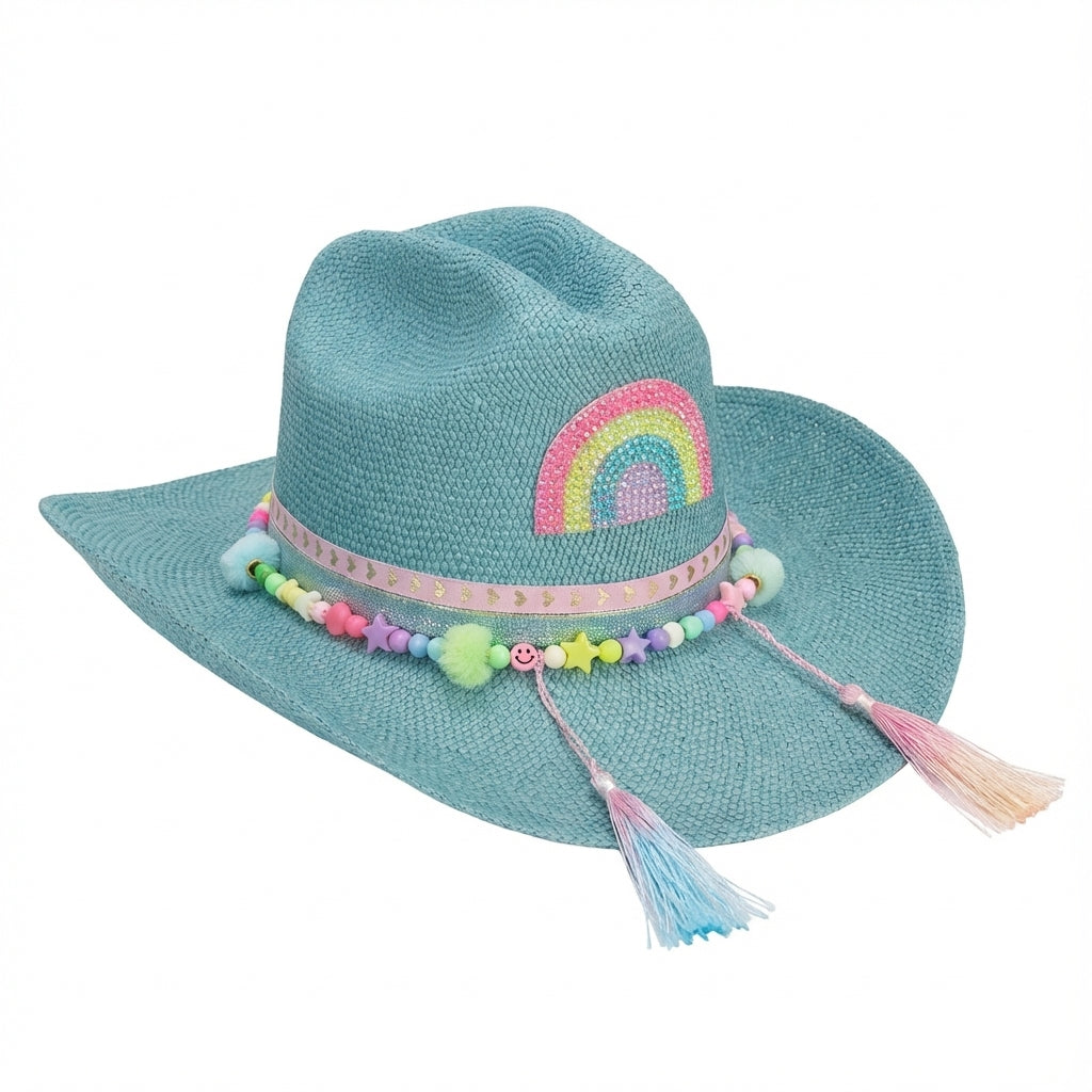 🌈💖 Rainbow Rebel Iraca Hat 💖🌈