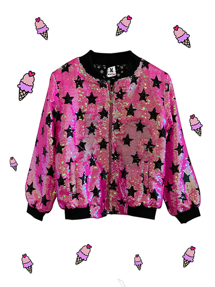 Star Sequin Bomber Jacket